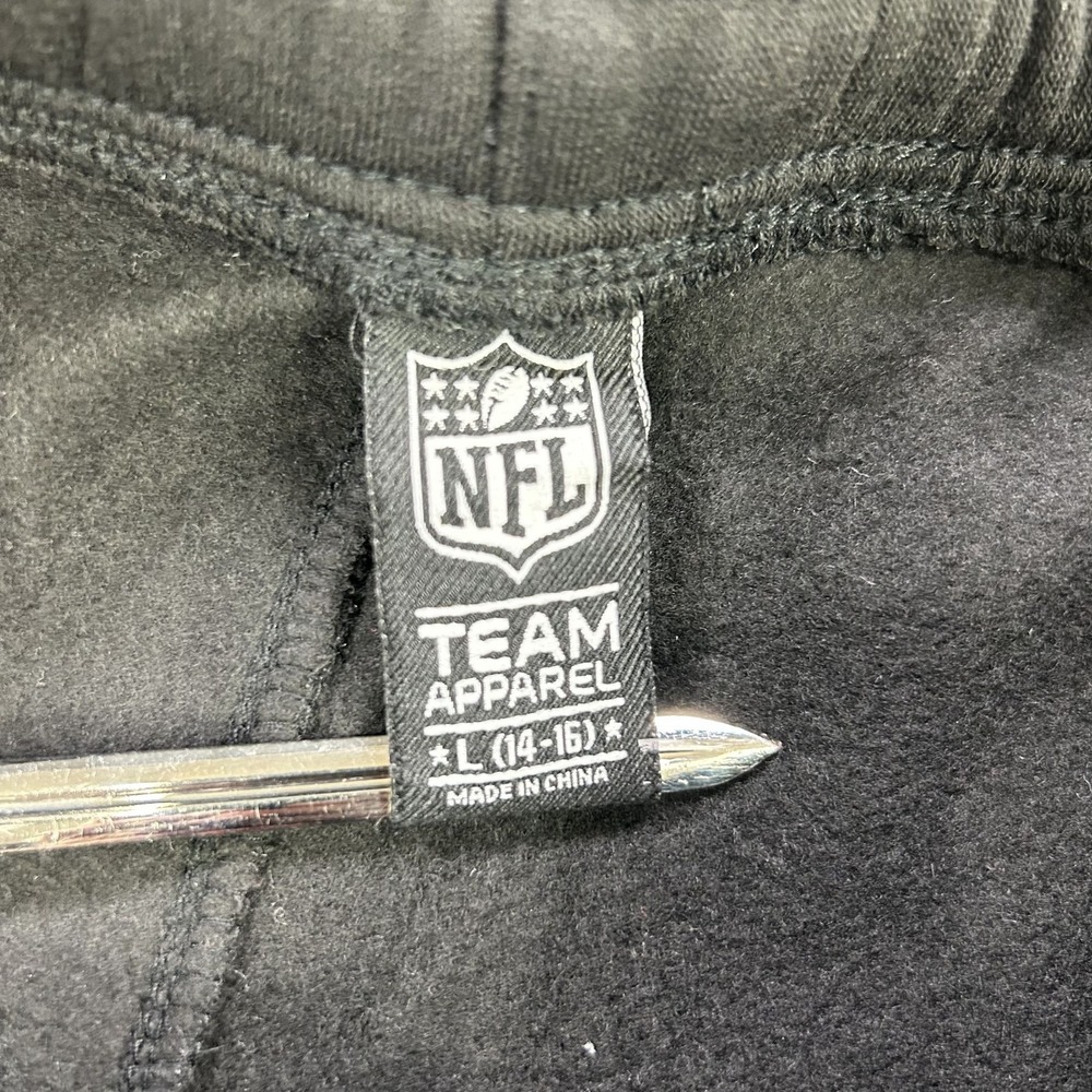 NEW NFL Team Apparel Raiders Black White Grey Jogger Sweatpant Youth Large 14-16 - Picture 7 of 14